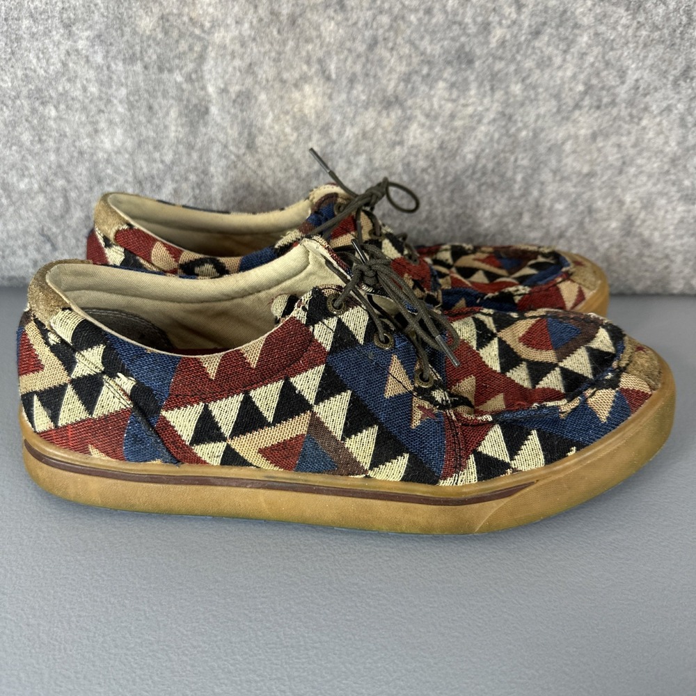 Twisted X Boat Shoes Mens 10 Multicolor Geometric MHYC006 Woven Casual Loafers